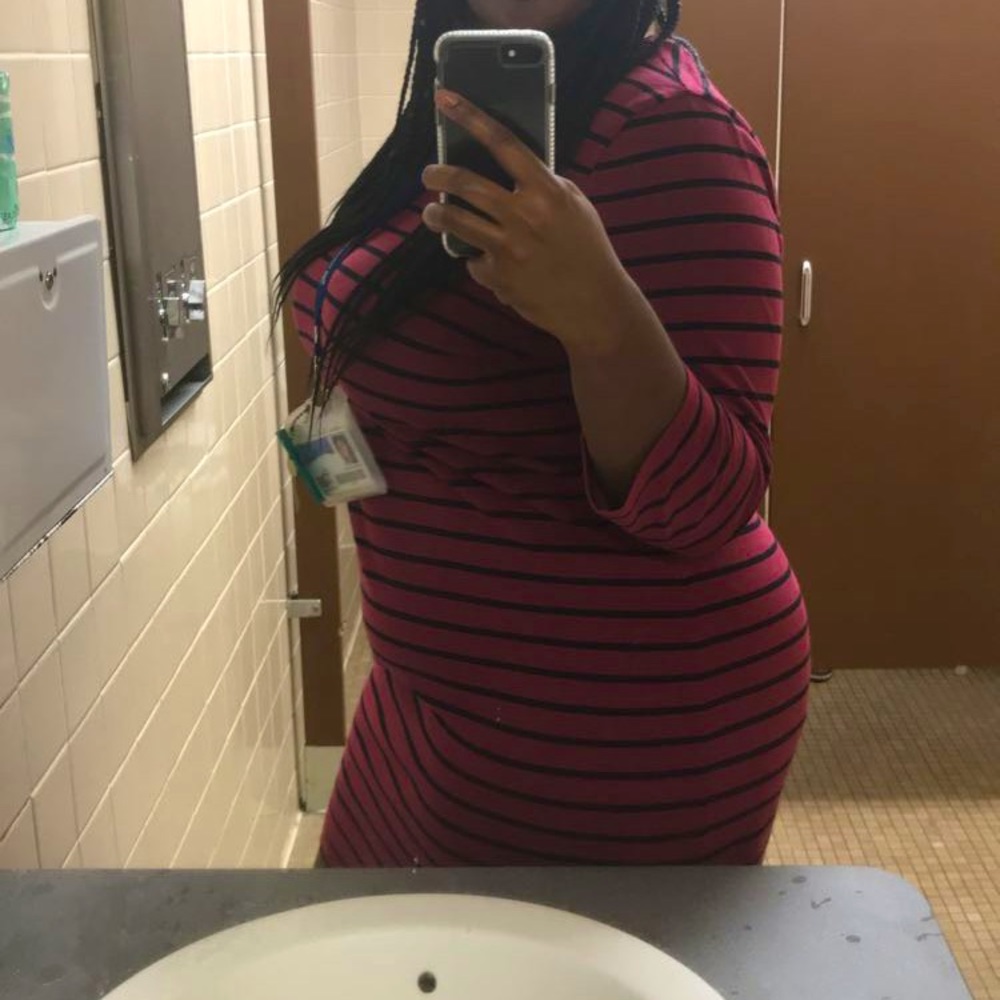 Old Navy Striped 3/4 length Sleeve Midi Dress